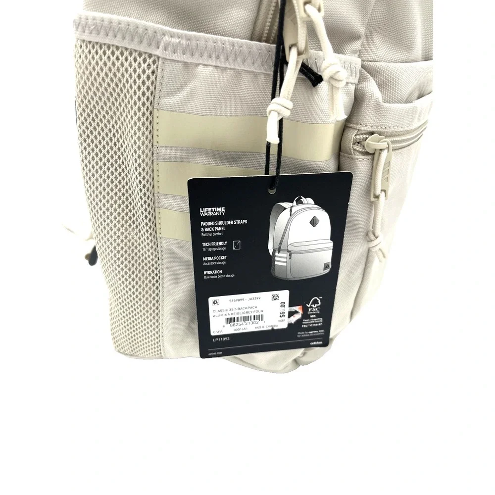 Adidas Classic 3S 5 Backpack Back to School Laptop Bag JK3399